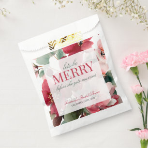 Let's Be Merry Christmas Bridal Shower Favor Bag
