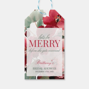 Let's Be Merry Christmas Bridal Shower Gift Tags