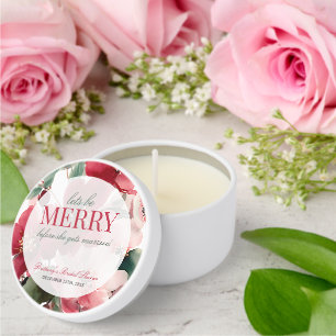 Let's Be Merry Christmas Bridal Shower Mini Candle Favors