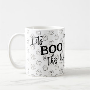 Let's Boo That Up Cute Flying Ghost Pattern Coffee Mug