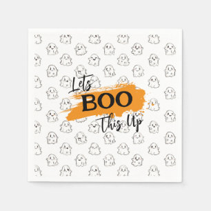 Let's BOO That Up Cute Flying Ghost Pattern Napkins