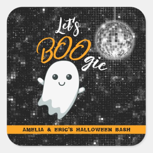 Lets BOOgie Disco Halloween Square Sticker