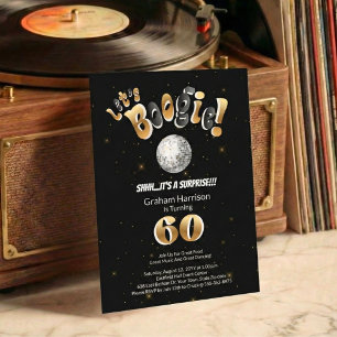 Let's Boogie Men's 60th Birthday Party Invitation