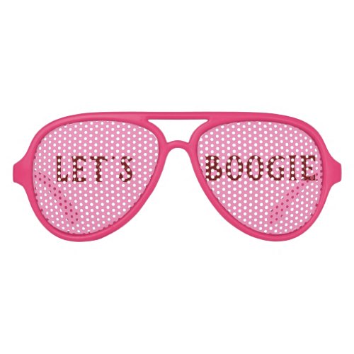 Lets Boogie   Pink Disco Aviator Sunglasses