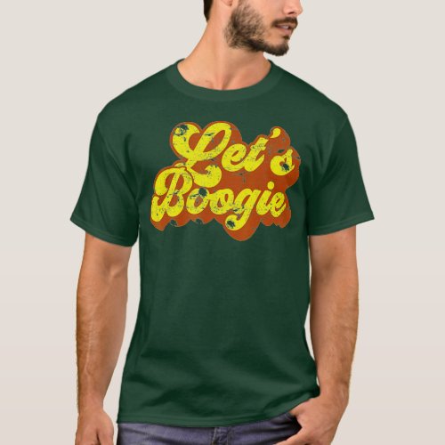 Lets Boogie  Vintage Dancing 1980s Disco Themed Pa T_Shirt