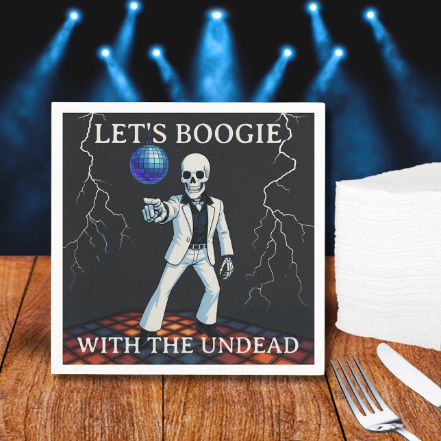 Let's Boogie With The Undead Disco Halloween Party Napkins (Let's Boogie With The Undead Disco Halloween Party Napkins)