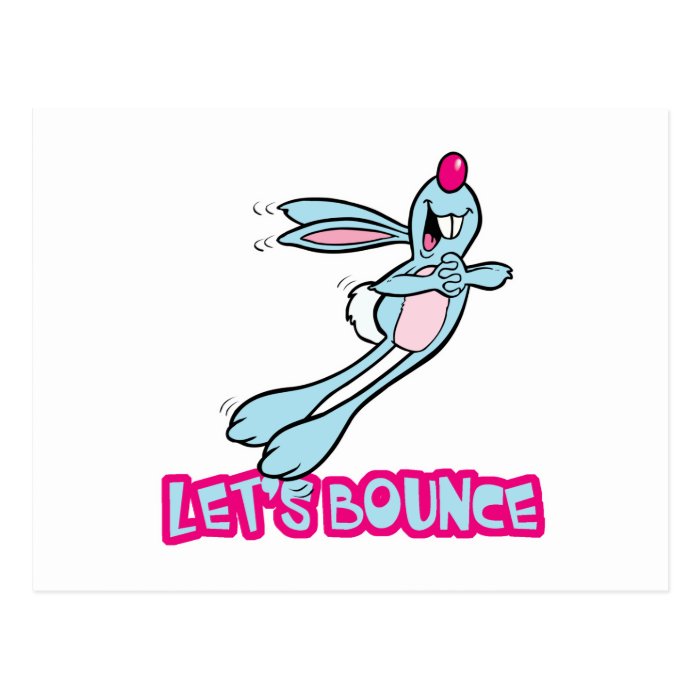 Lets Bounce Cute Bouncing Bunny Rabbit Postcards