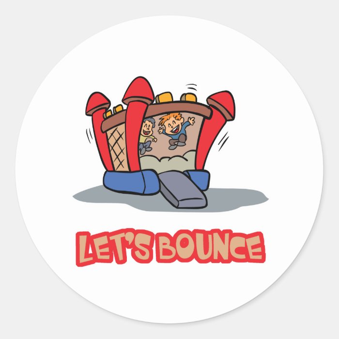 Lets Bounce Jump Castle Round Sticker