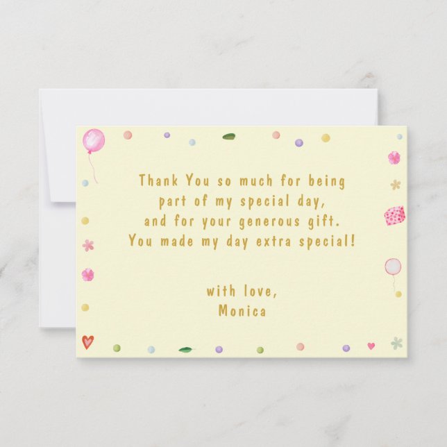 Let's bounce jumping monkeys kids birthday thank you card (Front)