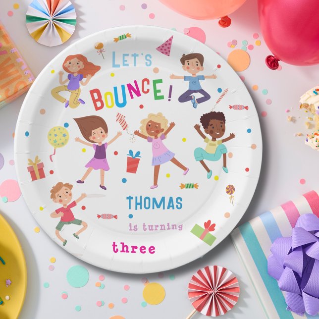 Let's bounce jumping park kids birthday paper plates (Creator Uploaded)