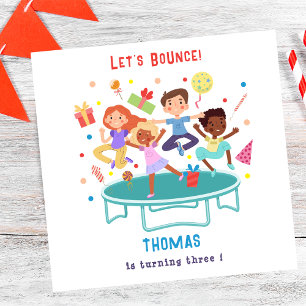 Let's bounce jumping trampoline park kids birthday napkins
