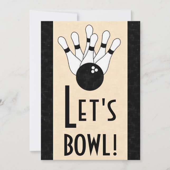 Let's Bowl Birthday Party Invitation (Front)
