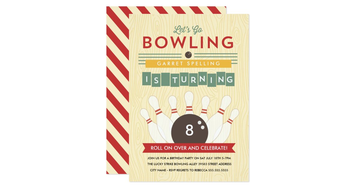 Lets Bowl Birthday Party Invitation