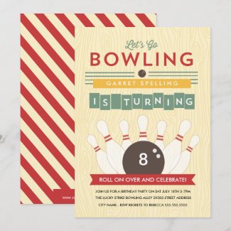 Let's Bowl! Birthday Party Invitation