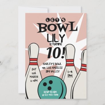 Let's Bowl, Bowling Birthday, Strike Up Some Fun Invitation