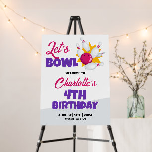 Let's Bowl Kids Bowling Birthday Party Foam Board