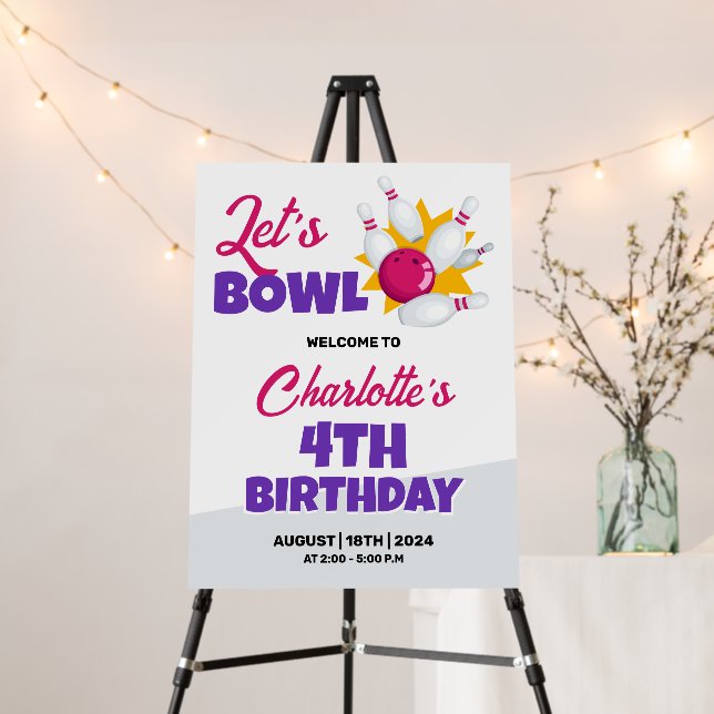Let's Bowl Kids Bowling Birthday Party Foam Board (In Situ (Stand))