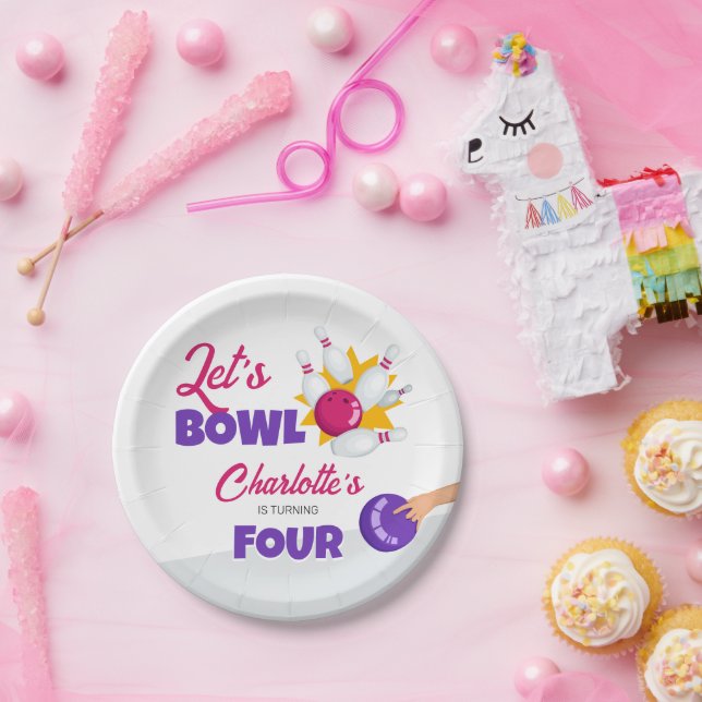 Let's Bowl Kids Bowling Birthday Party Paper Plates (Party)