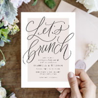 Let's brunch handlettered blush pink after wedding