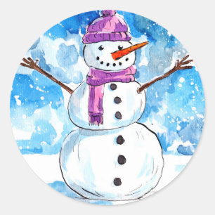 Let's build a Snowman Classic Round Sticker