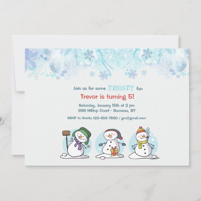 Let's Build a Snowman Invitation (Front)