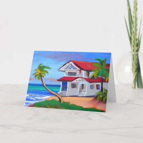 Lets Catch Up Soon  Tropical Beach House Card
