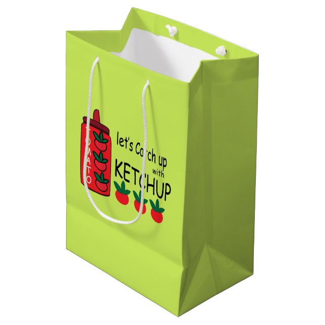 Lets Catch Up With Ketchup  Medium Gift Bag (Front Angled)
