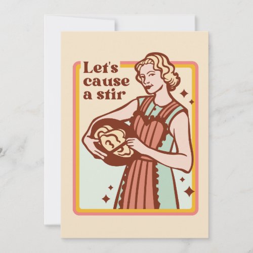 LETS CAUSE A STIR FUNNY BAKING SLOGAN HOLIDAY CARD