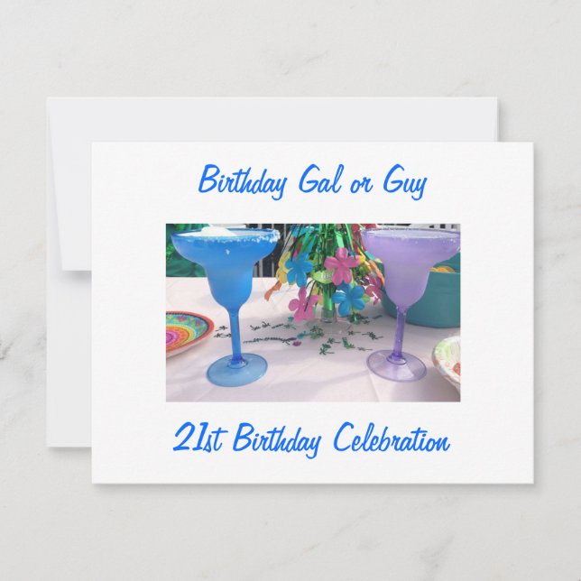 LET'S CELEBRATE "21st" BIRTHDAY PARTY INVITATION (Front)