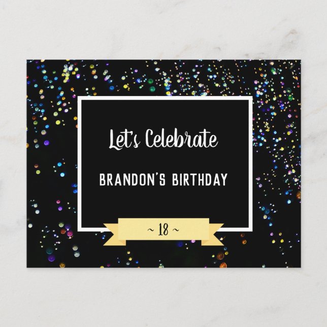 Let's Celebrate a Birthday Bubbles Custom Postcard (Front)