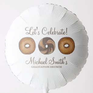 Let's Celebrate Bagel Graduation Party Brunch Balloon