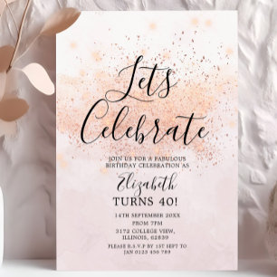 Lets Celebrate Birthday Glitter Invitation