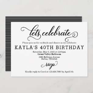 Lets Celebrate Birthday Party Invitation