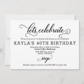 Lets Celebrate Birthday Party Invitation (Front)