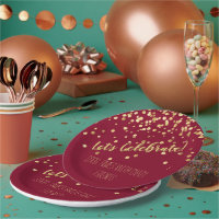 Gold confetti paper deals plates