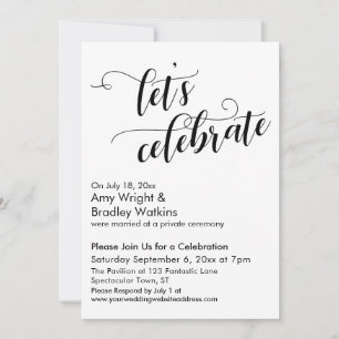 Let's Celebrate Calligraphy Post-Wedding Party Invitation
