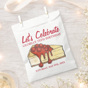 Let's Celebrate Cherry Cheesecake Dessert Birthday Favor Bag