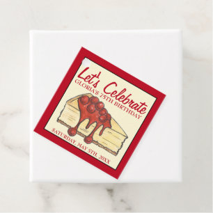 Let's Celebrate Cherry Cheesecake Dessert Birthday Favor Tags