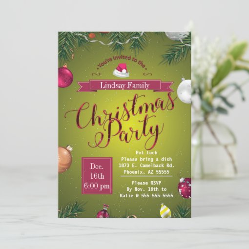 Let's Celebrate Christmas Party Invitation | Zazzle