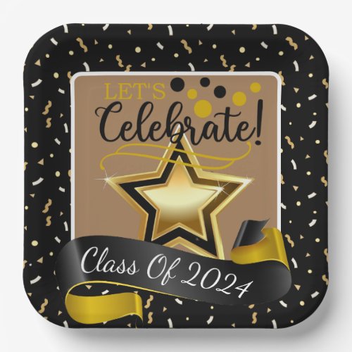  Lets Celebrate Class Of 2024 Paper Plate