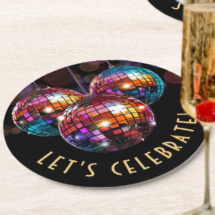 Let's Celebrate Colorful Round Paper Coaster