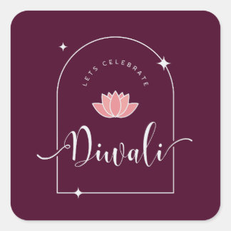 Lets celebrate Diwali elegant Square Sticker