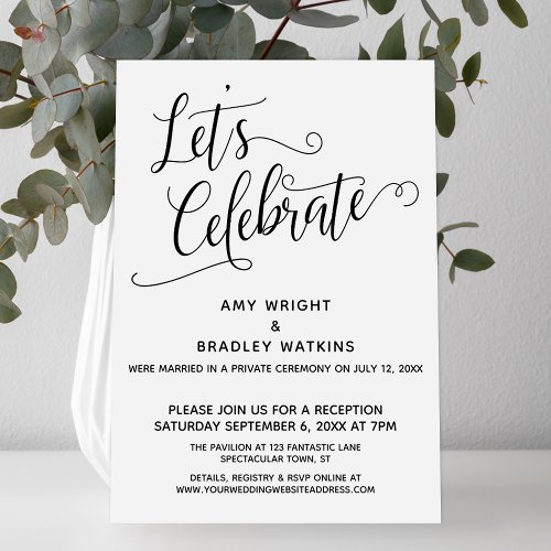 Lets Celebrate Elegant Post_Wedding Reception Invitation