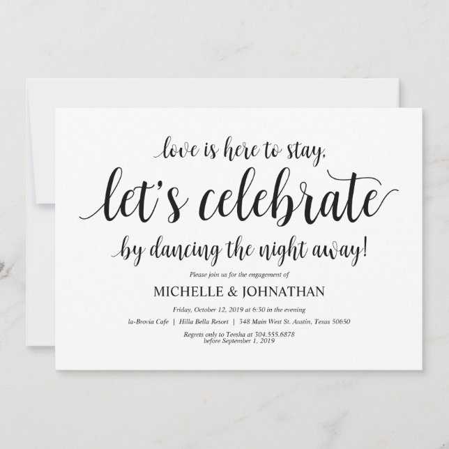 Lets celebrate, Engagement Party invites (Front)