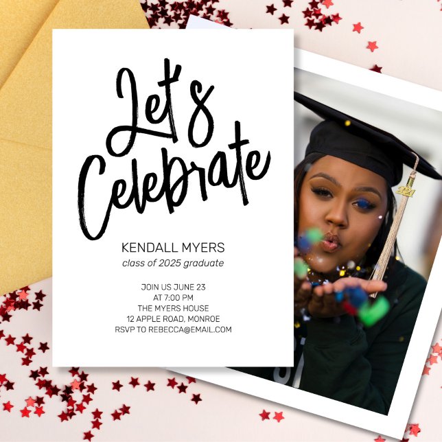 Let's Celebrate Grad Party with Photo Invitation (Creator Uploaded)