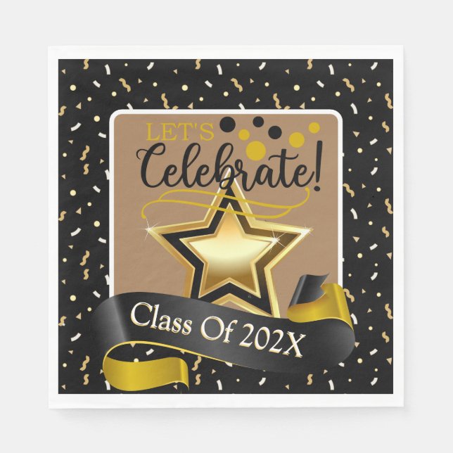  Lets Celebrate Graduating Class Of Paper Plate Napkins (Front)