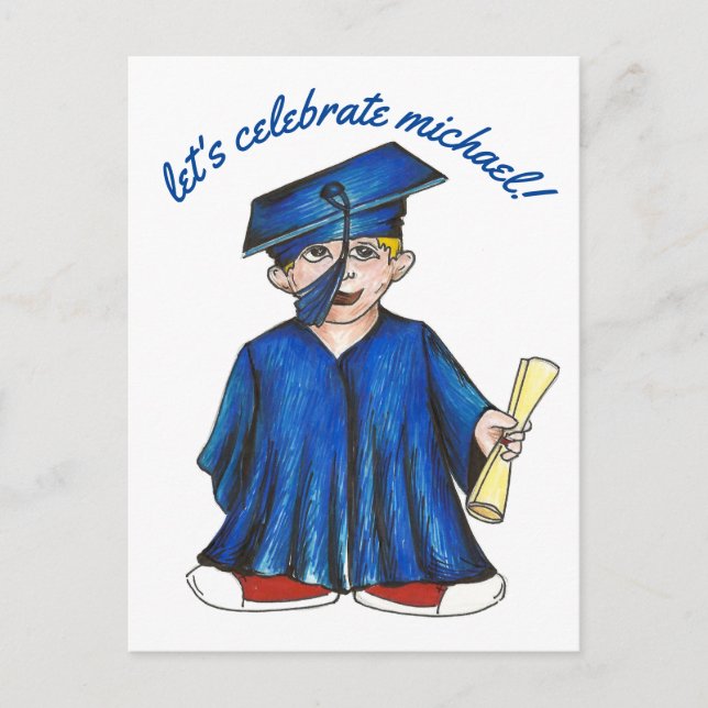 Let's Celebrate Graduation Party Invitation Postcard (Front)