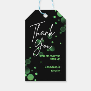 Let's Celebrate Green Bokeh Gradient Birthday Gift Tags