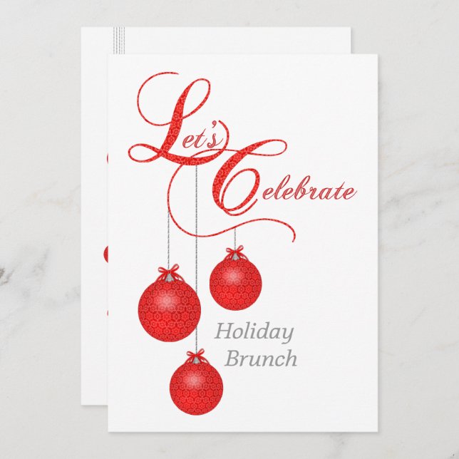 Let's Celebrate Holiday Brunch Invitation (Front/Back)