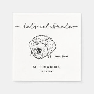 Let's Celebrate Modern Cute Pet Dog Lovers Wedding Napkins